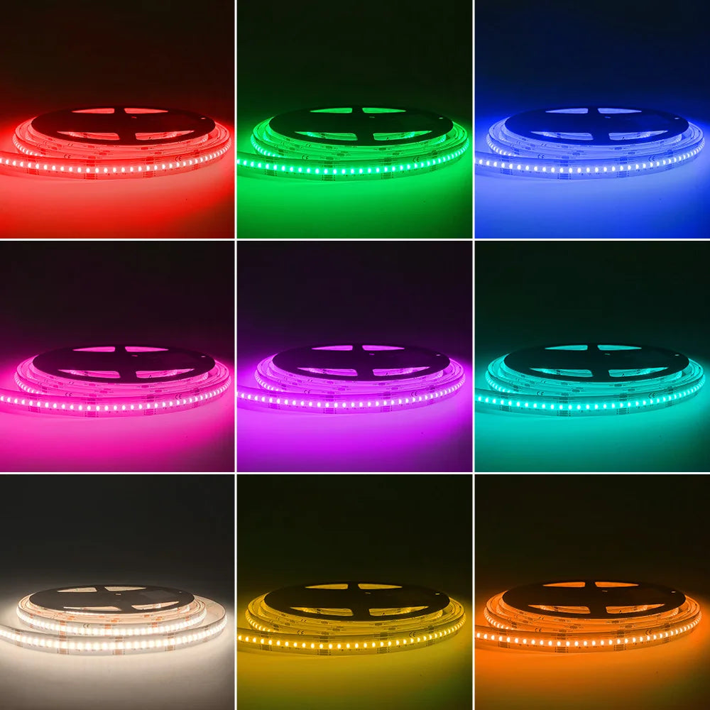 NovaBright COB RGBW LED Strip Lights 840Led/M 24V 12Mm High CRI Ra90 Flexible RGB+3000K Warm White LED Ribbon Tape Light TV Backlight