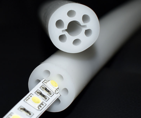 NovaBright D25T 360 Degree 25D Silicone Tube 50M Roll 164FT for 10mm LED Strip 25mm Diameter