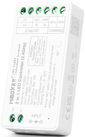 MiBoxer 2 in 1 LED Strip Controller (2.4GHz) FUT035S+