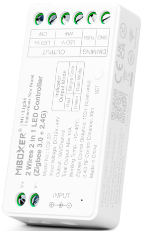 MiBoxer 2 Wires 2 in 1 LED Controller 
(Zigbee 3.0+ 2.4G) LC2-ZR