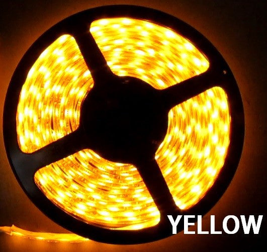 12V LED Strip Lights ~ 12V Single Color Light Strips ~ 5054SMD Single Color ~ 5054 Single Color LED Kit - 5054SMD NovaBright Yellow Super Bright Flexible LED Light  Strip 16 Feet Reel Kit