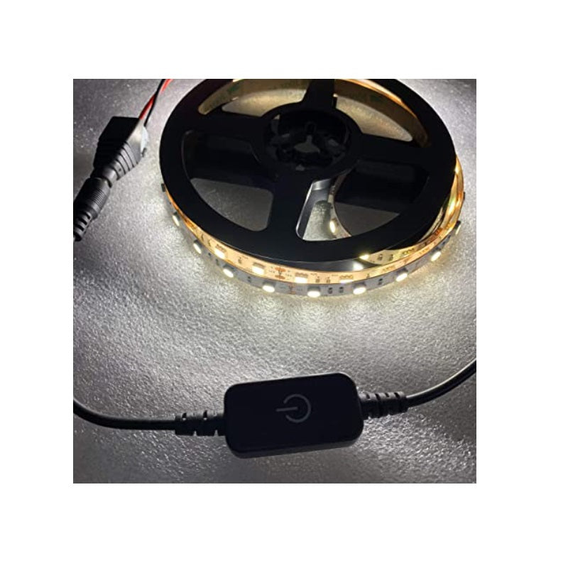 NovaBright TC-Dimmer Black Mini Touch Dimmer Lamp Control Switch for LED Strip Light, LED Light Bars, DC5-24V 6A Touch On/Off