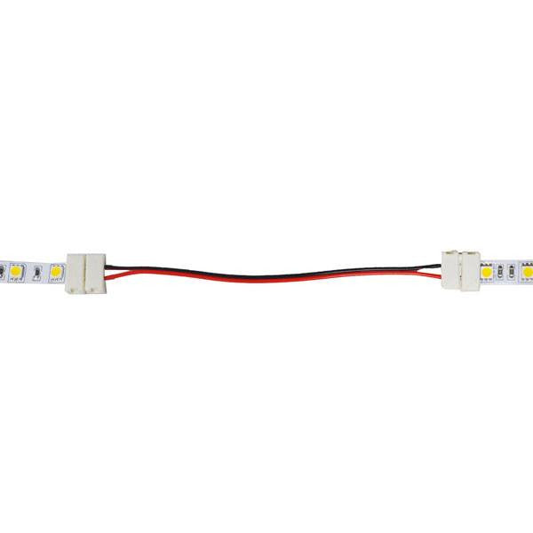 LED Strip Accessories - 5054 Single Color Snap On LED Strip Connector 12mm 6 Inches Of Wire (Pack Of 10)