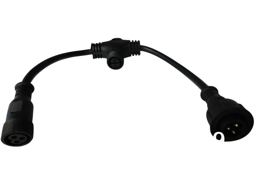 3 core T type waterproof splitter(the middle is 2core);BLACK color;the male connect's diameter;13.5mm - HOLLYWOOD LEDS
