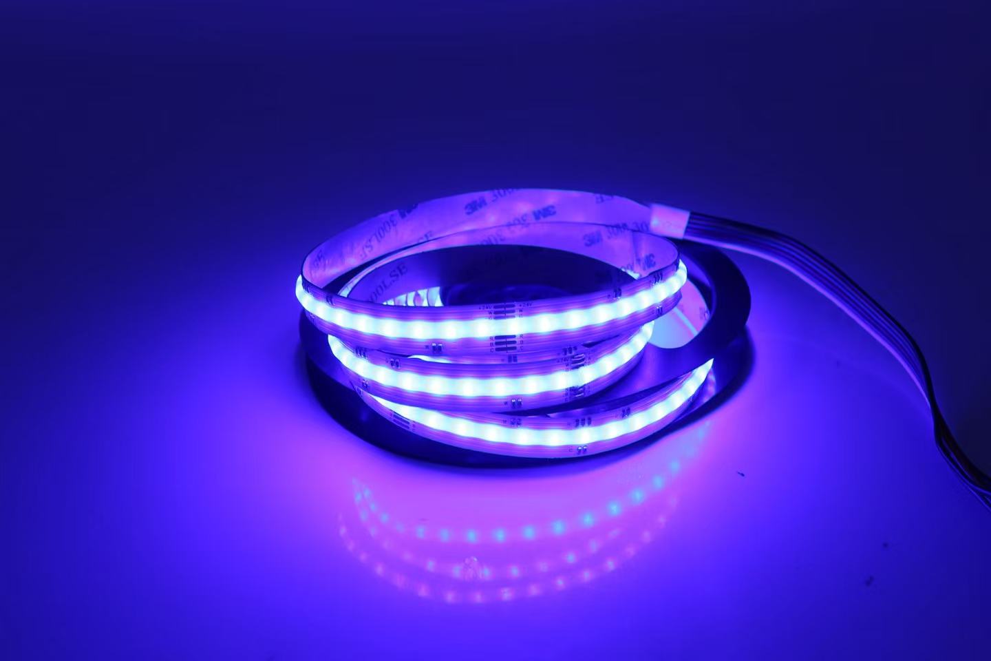 NovaBright 24V RGB+CCT 5-in-1 COB LED Strip Light – 560 LEDs/m, 2700K–6500K + RGB, 16W/m, CRI 90+, 12mm 5M 16FT Reel