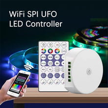 NovaBright DC12-48V Alexa WiFi APP Controlled RF Remote SPI UFO LED Controller for WS2811