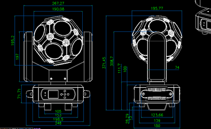 NovaBright NB-300WMH LED Moving Head Ball 300 Watt 12pcs CREE RGBW 4in1 DMX Wash Beam  21 Channel 40 Degree