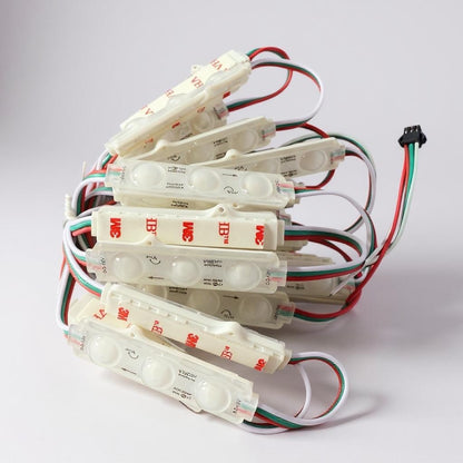 NovaBright NB-IC100 Startrail 100Pcs WS2811 RGB LED Module Lights DC 12V SMD 5050 Addressable Dream Color RGB Chasing LED Module Waterproof IP65 LED Storefront Lights 3M Tape with Remote Control