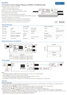 Waterproof NovaBright D4-WPS 4-Channel IP67 Waterproof DMX512 & RDM LED Decoder – 12–48V DC
