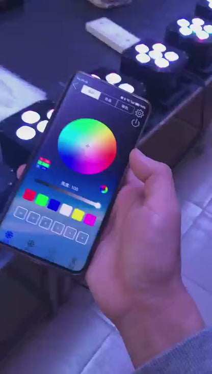 NovaBright NB-H6 6in1 RGBWA-UV Wifi App wireless DMX Battery LED Uplight 6x18W