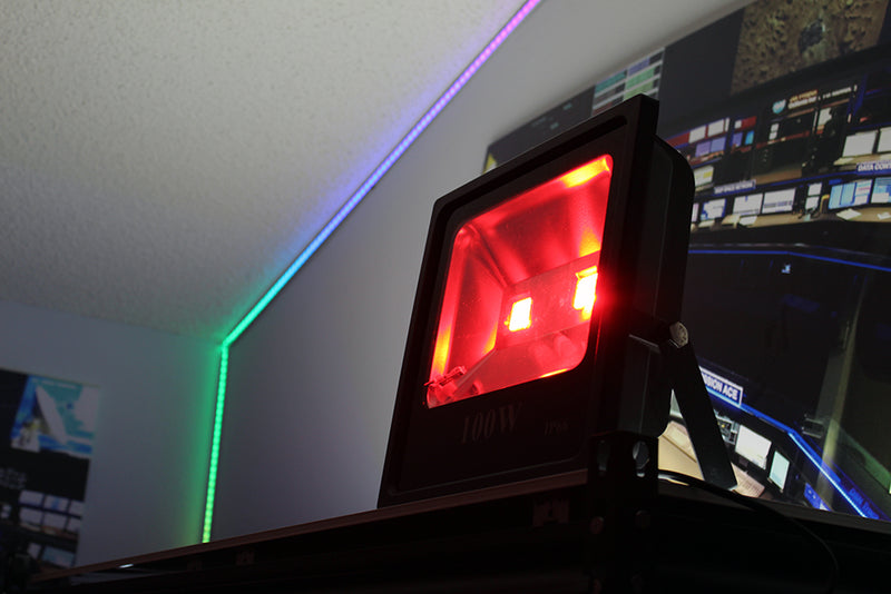 NovaBright RGB-100W-FL Color Changing RGB Flood Light 100W IP65 with IR 44 Key Remote