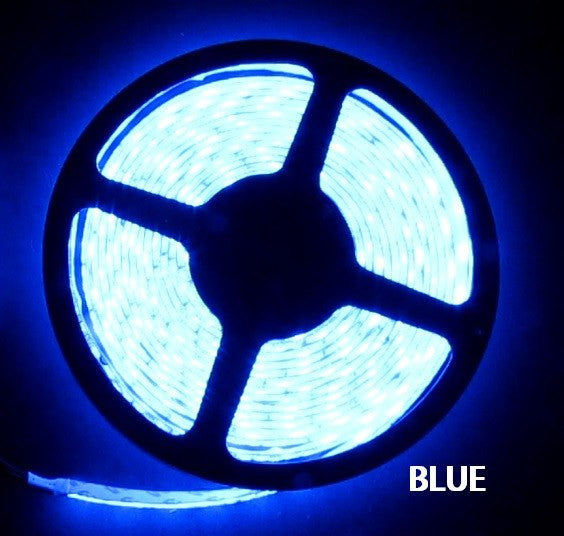 12V LED Strip Lights ~ 12V Single Color Light Strips ~ 3528SMD Single Color ~ 3528 Single Color LED Kit - NovaBright 3528SMD  Blue Super Bright Flexible LED Light  Strip 16 Ft Reel Kit