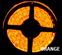 12V LED Strip Lights ~ 12V Single Color Light Strips ~ 5054SMD Single Color ~ 5054 Single Color LED Kit - NovaBright 5054SMD Super Bright Orange Flexible Waterproof LED Light  Strip 16 Ft Reel Kit