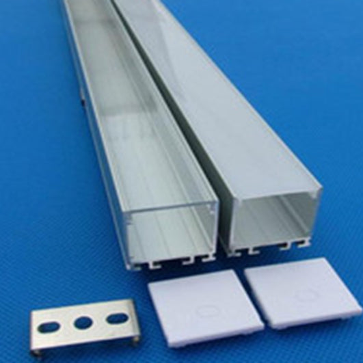 1 Inch Square Aluminum Track with Diffuser For LED Strips 1 Meter Length