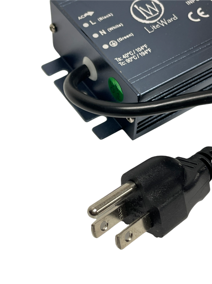 300W LiteWard DC-300W-UL24V LED Driver 12.5A Waterproof 24V AC 100-130V Constant Voltage UL Waterproof IP67 AC to DC for LED Strips and Modules