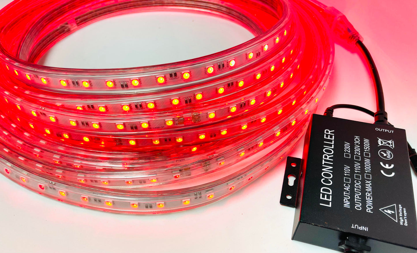 BT-120V Rope Light Remote Control AC 110-240V 1500W Wireless Music IR Remote Control RGB Controller with 24Key Remote for High Voltage 5050 2835 LED Strip Light