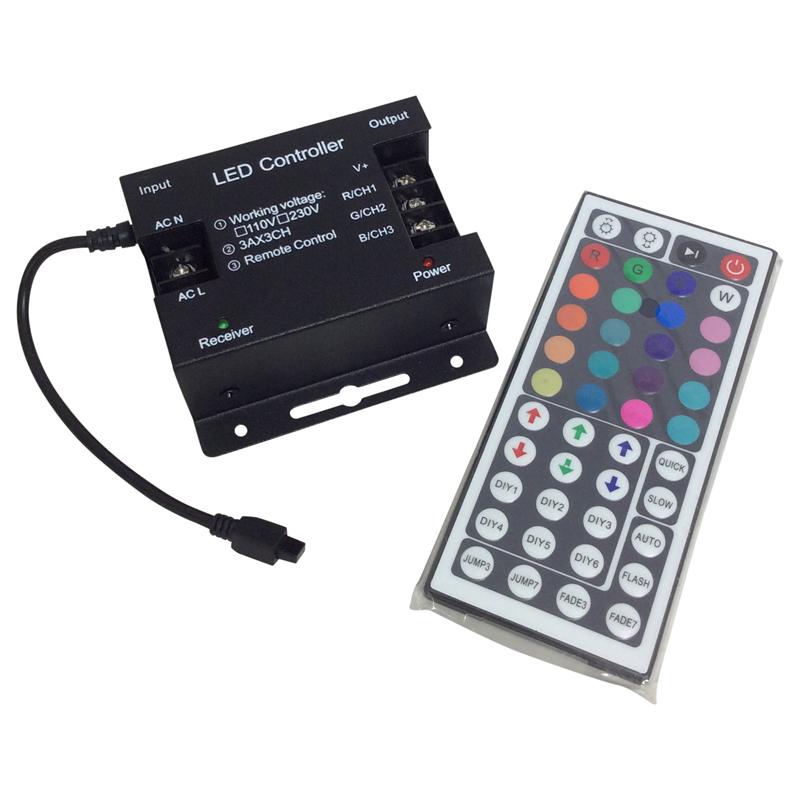 110V Polaris RGB LED Strip Controller with 44 Key Remote for 50M 110V-RGB-CTR - HOLLYWOOD LEDS