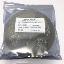 NovaBright Callisto CRI 95+ 24V UL Approved 5050SMD LED Strip Light White 6000K IP20 - HOLLYWOOD LEDS