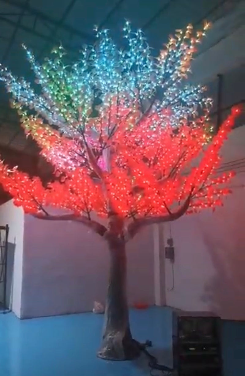 Sound Sensitive DMX Smart Maple Leaf LED Trees 5045 5M 16FT Tall ...