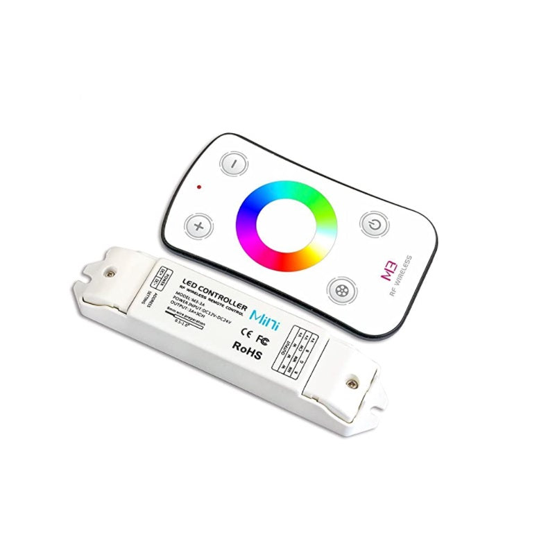 M1/M2/M3/M5/M6/M7 Dimming/Color Temperature/RGB RF Wireless Remote Control with M3-3A Receiver for 5050 3528 Single Color Strip Dimmer, Controller for 3528 5050 Led Light Strip (M3+M3-3A)