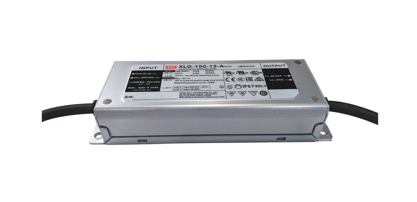 MEAN WELL XLG-150-12A LED Power Supply 150 Watt 12 Volt Outdoor Rated IP67 UL (CLG-150-12A Replacement) (1)