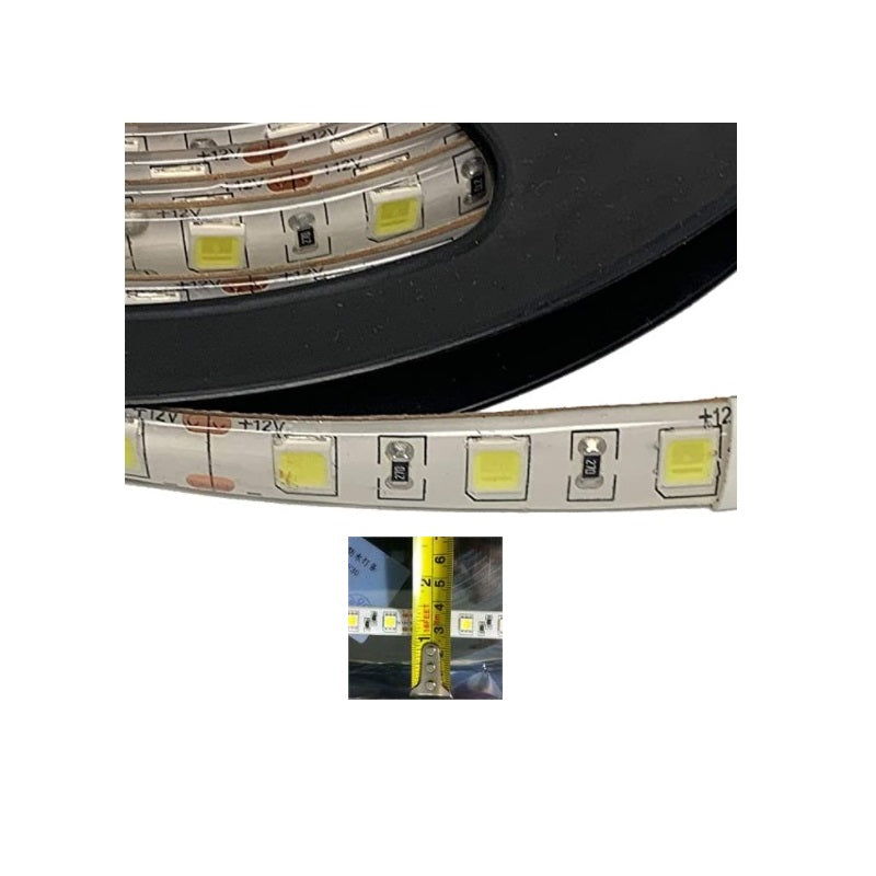 NovaBright Full Spectrum White 5054SMD Flexible LED Light Strip 16ft Reel 6000K Kit for Under Cabinet Lighting, Exhibits, Display Cases, Windows