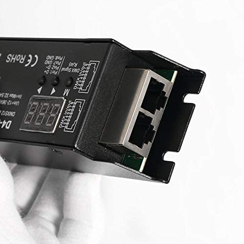 Novabright RG24500 4CH D4-E 32A DMX Decoder PWM Flicker Free Smooth Dimming Constant Voltage 12V-36V Digital Display 2000Hz for RGBW LED Lights 8A/CH