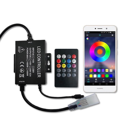 BT-120V Rope Light Remote Control AC 110-240V 1500W Wireless Music IR Remote Control RGB Controller with 24Key Remote for High Voltage 5050 2835 LED Strip Light