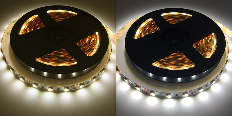 Nova Bright Eclipse-T3 Dual Color CCT CRI 95+ LED Strip Light 2 IN 1 Chip Warm White 3200K + White 5600K 12V UL 5050SMD IP20 Reel - HOLLYWOOD LEDS