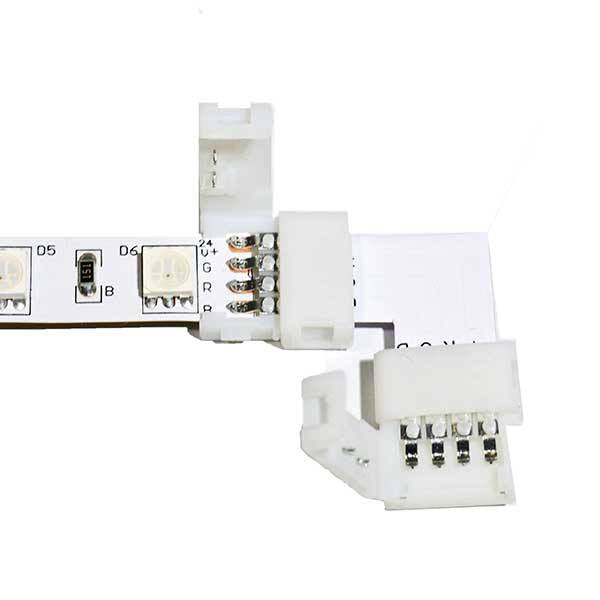 Corner Snap On Connector For RGB Lights 5050 Strips Right Angle