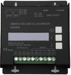 DMX512/1990 Decoder 6 Channel 10A/CH 5Pin RJ45 XLR5 Flicker Free W-RGBW-WW DE8359