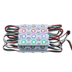 NovaBright NB-IC100 Startrail 100Pcs WS2811 RGB LED Module Lights DC 12V SMD 5050 Addressable Dream Color RGB Chasing LED Module Waterproof IP65 LED Storefront Lights 3M Tape with Remote Control