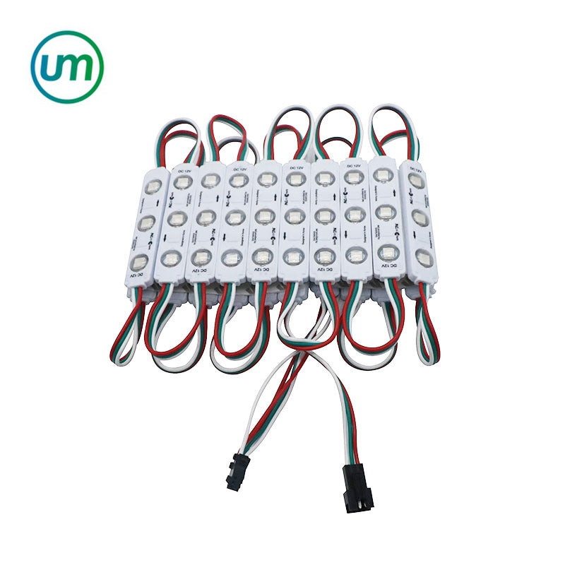NovaBright NB-IC100 Startrail 100Pcs WS2811 RGB LED Module Lights DC 12V SMD 5050 Addressable Dream Color RGB Chasing LED Module Waterproof IP65 LED Storefront Lights 3M Tape with Remote Control