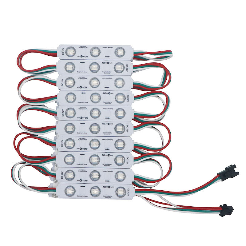 NovaBright NB-IC100 Startrail 100Pcs WS2811 RGB LED Module Lights DC 12V SMD 5050 Addressable Dream Color RGB Chasing LED Module Waterproof IP65 LED Storefront Lights 3M Tape with Remote Control