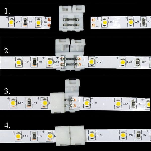 LED Strip Accessories - 3528 Snap On InLine Splice For LED Strips (Pack Of 10)