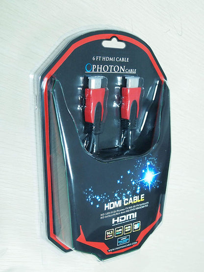 Photon Cable Ultra Fast 12ft Hdmi Cable Gold Plated 14.3gbps 1080p 3D 4kx2k Max Resolution HDMI Cable 12ft - HDMI 2.0 Gold Plated Connectors 3D for Gaming Consoltes, TVs, DVDs, More