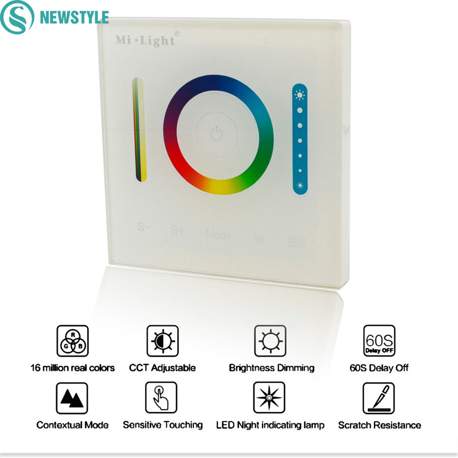 New Milight Smart Panel Led Controller RGB RGBW RGB+CCT LED Touch Swit ...