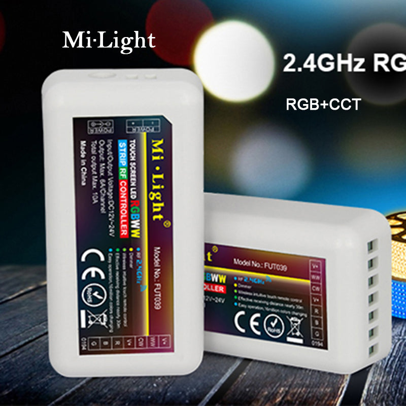 Mi Light FUT039 Wireless 2.4G 4-Zone RF Wireless RGB+CCT LED Controller Dimmer for Flexible 5050 RGB RGBW RGBCW Led Strip Lights
