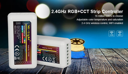 Mi Light FUT039 Wireless 2.4G 4-Zone RF Wireless RGB+CCT LED Controller Dimmer for Flexible 5050 RGB RGBW RGBCW Led Strip Lights
