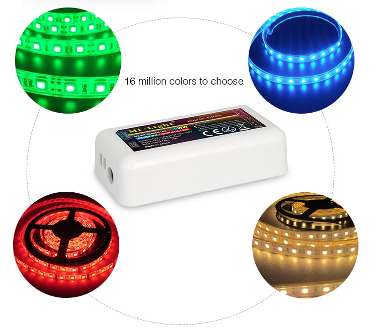 Mi Light FUT039 Wireless 2.4G 4-Zone RF Wireless RGB+CCT LED Controller Dimmer for Flexible 5050 RGB RGBW RGBCW Led Strip Lights